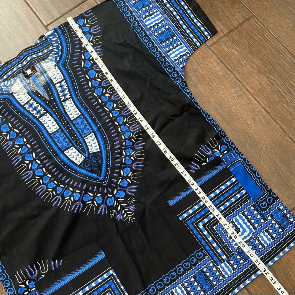 Dashiki Unisex Black and Blue Thai Warehouse Shirt size L - Picture 4 of 5